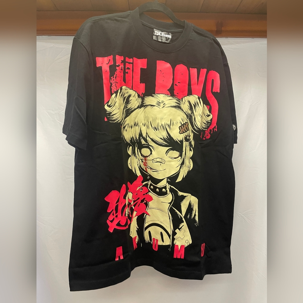 The Boys L Black and Pink Glow In The Dark Short Sleeve Graphic Tee